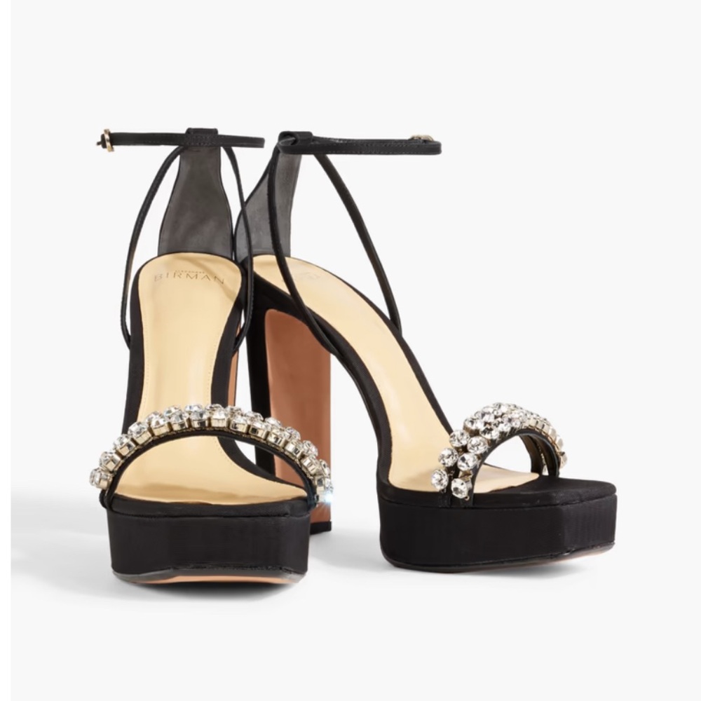 ALEXANDRE BIRMAN
Agnes crystal-embellished faille platform sandals SIZE 39.5